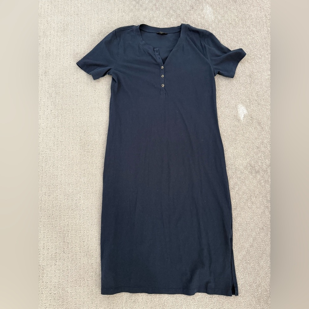 J.Crew Midi Henley Knit T-Shirt Dress - Picture 3 of 11